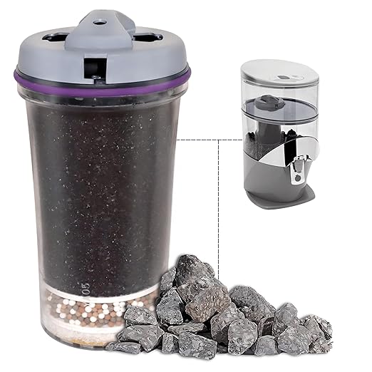Gravity Water Filter Cartridge Replacement 13845 & Mineral Stones 13562 (Formerly 13846) for Nikken Water Filter Replacement PiMag, Mineral Rocks Filter Replacement for Waterfall Alkaline Dispenser