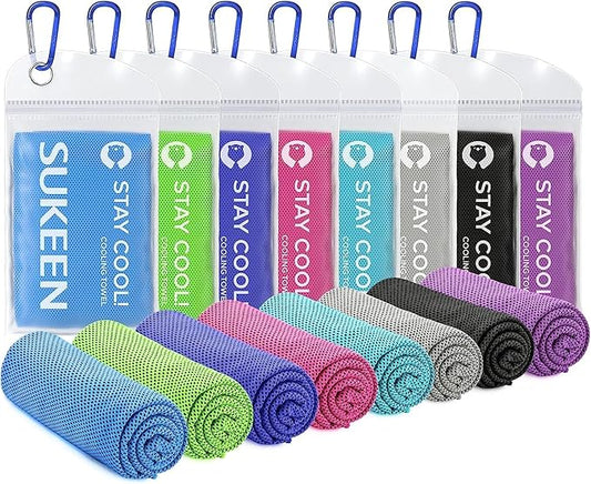 Sukeen Cooling Towel (40"x12"),Ice Towel,Soft Breathable Chilly Towel,Microfiber Towel for Yoga,Sport,Running,Gym,Workout,Camping,Fitness,Workout & More Activities-FlexoryFit