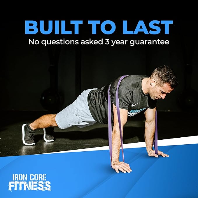 Pull Up Assistance Resistance Bands - Long Loop Power Bands for Men and Women - Strength Power Flexibility Training at Home & Gym - Ebooks & Workout Chart Included by Iron Core Fitness-FlexoryFit