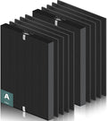 115115 HEPA Smoke Remover Replacement Filter A for Winix PlasmaWave Air Purifier C535 5300 5300-2 6300 6300-2 P300 AM90 C909 9800, 2 x True HEPA Size 21 Filter + 8 x Carbon Pre-Filters, Black