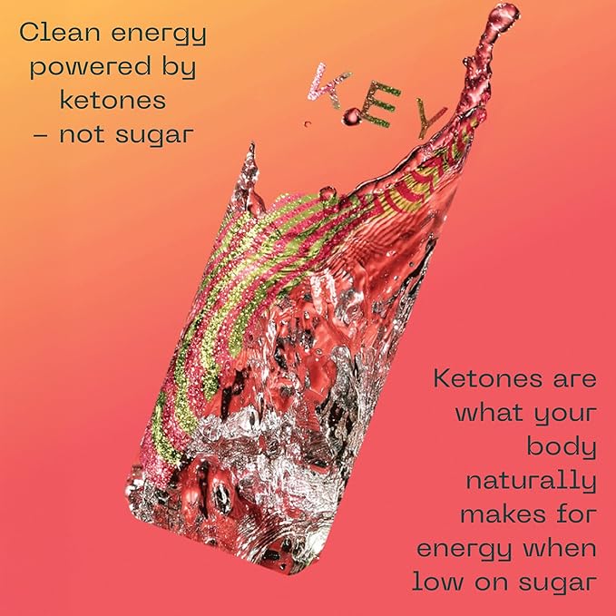KEY Ketone Energy Drink : Sugar Free, 80mg Low Caffeine, All Natural, 11.5g Ketones, Long Lasting Energy, Green Tea & L-Theanine for Mental Focus, Ginger Lime (Pack of 12)-FlexoryFit
