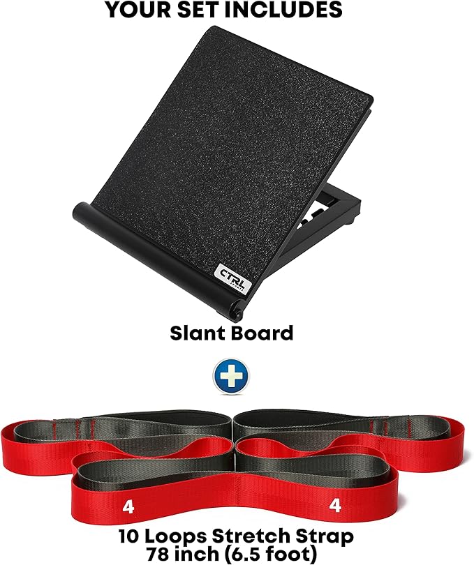 Stretching Strap with Loops - Non Elastic Stretch Band for Physical Therapy, Yoga Strap for Stretching Equipment, Stretch Bands for Exercise and Flexibility - Fascia, Hamstring & Leg Stretcher Belt-FlexoryFit