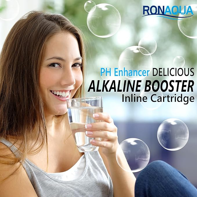 10-inch Universal Alkaline in-line Water Replacement Filter - PH Enhancer, and Re-Mineralizer – Post Filter for Under-Sink or Reverse Osmosis System - Restore Essential Minerals Set of 3