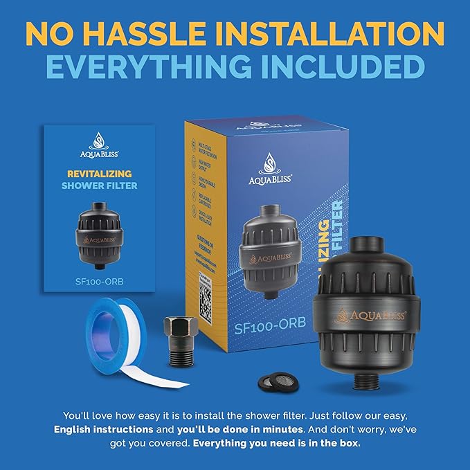 AquaBliss High Output Revitalizing Shower Filter - Reduces Dry Itchy Skin, Dandruff, Eczema, and Dramatically Improves The Condition of Your Skin, Hair and Nails - Oil Rubbed Bronze (SF100-ORB)