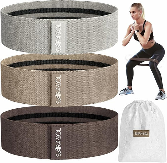 Fabric Resistance Bands Set of 3 for Legs, Glutes, Arms, Booty Bands for Women and Men, Resistance Bands for Working Out, Physical Therapy, Strength Training, Elastic Bands for Exercise-FlexoryFit