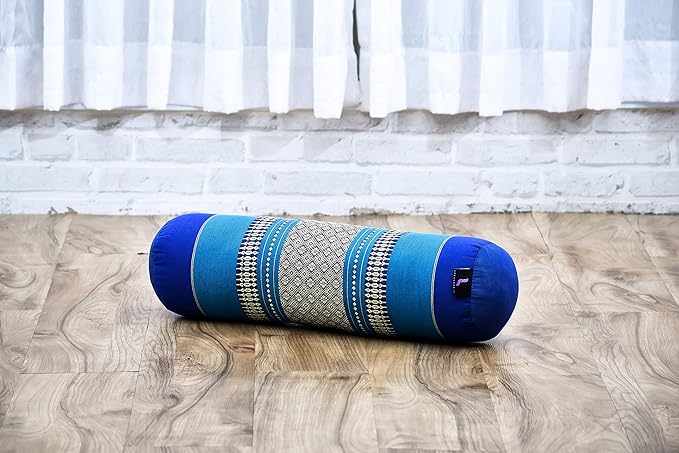 Leewadee Small Yoga Bolster – Shape-Retaining Cervical Neck Roll, Tube Pillow for Comfortable Reading, Kapok Filling, 22 x 6 x 6 inches-FlexoryFit