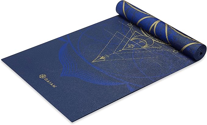 Gaiam Yoga Mat - Premium 6mm Print Reversible Extra Thick Non Slip Exercise & Fitness Mat for All Types of Yoga, Pilates & Floor Workouts (68" x 24" x 6mm Thick)-FlexoryFit