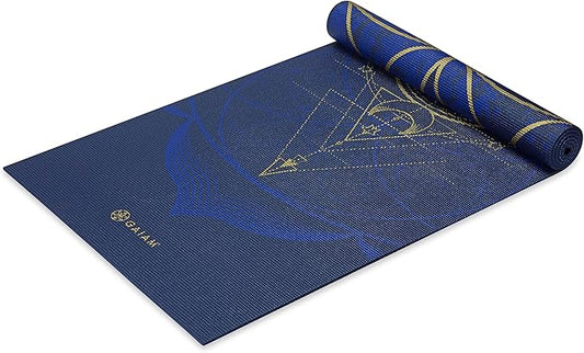 Gaiam Yoga Mat - Premium 6mm Print Reversible Extra Thick Non Slip Exercise & Fitness Mat for All Types of Yoga, Pilates & Floor Workouts (68" x 24" x 6mm Thick)-FlexoryFit
