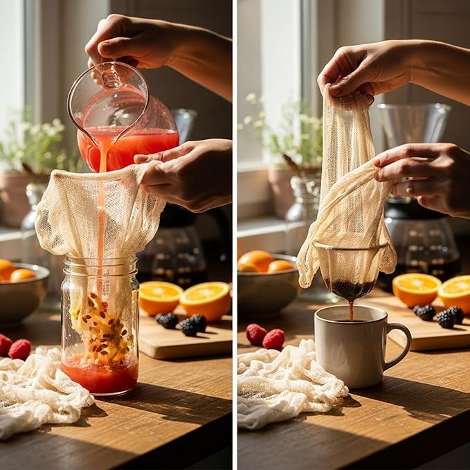 Cheesecloth | Nut Milk Bag, Fine Mesh Filter, Reusable Straining| Grade 50 (1 Sq yard) | Cotton Unbleached Butter Muslin cloth for Cooking, Yogurt, Juicing| Cheese Cloth for Crafts|2 Pack (9 Sq Feet)