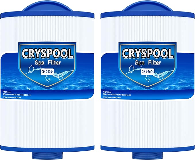 Cryspool® 06004 Filter Compatible with Artesian Spas 06-0014-12, PMA-R1/x268546 with Closed Handle(Not be Removed), 6CH-352, FC-0318, PAS40-F2M, 06-0055-12, 35 Sq. Ft Spa Filter Cartridge, 2 Pack