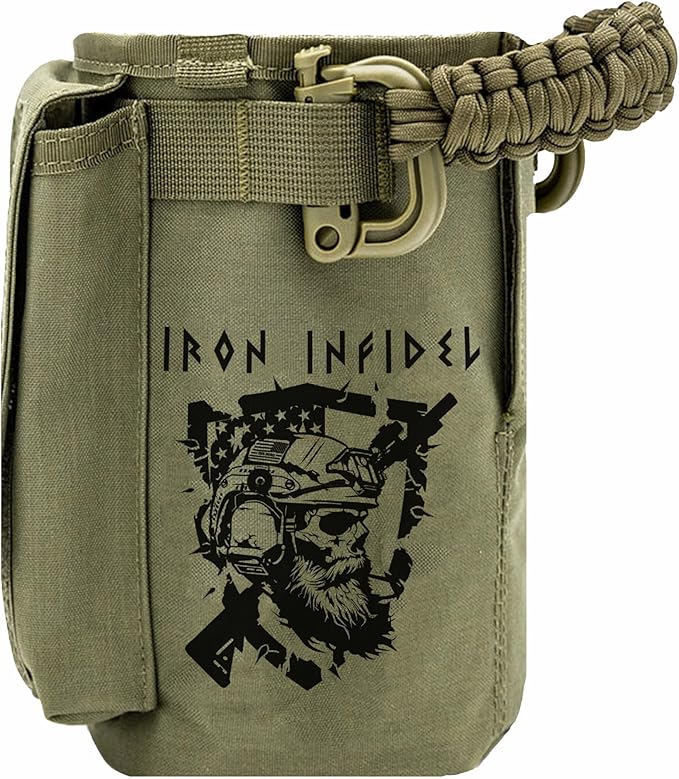 Iron InfideI Battle Bottle Sleeve - 64 oz and 32 oz Water Bottle Sleeve Only for Half Gallon 1L Steel Water Bottle | Rugged Cover with Molle for Versatile Design with Storage for Phone, Wallet & Keys-FlexoryFit