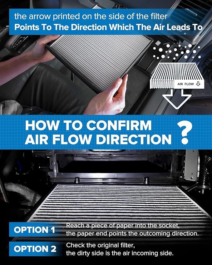PHILTOP ACF269 (CF11174) Cabin Air Filter, Replacement for Fusion (2010-2012), Lincoln (2010-2012), Mercury (2010-2011), Premium Cabin Filter with Activated Carbon Filter Up Dust Pollen Odor