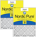 Nordic Pure 12x12x1 (11 3/4 x 11 3/4 x 3/4) Pleated MERV 10 Air Filters 2 Pack