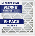 Filter King 19x19x1 Air Filter | 6-PACK | MERV 8 HVAC Pleated A/C Furnace by FilterKing