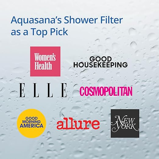 Aquasana Shower Filter | Dermatologist-recommended for softer, healthier skin & hair | Proven to reduce 90% of chlorine for 6 months | WaterSense Certified | Includes shower head | AQ-4100-E