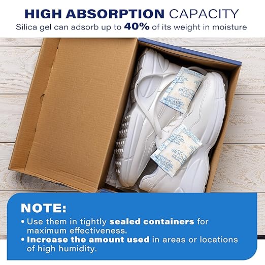 LotFancy Silica Gel Packets, 10 Gram 30 Packs Rechargeable Desiccant Dehumidifier, Indicating (Orange to Dark Green), Moisture Absorbing Bag for Clothes Shoes Ammo Storage