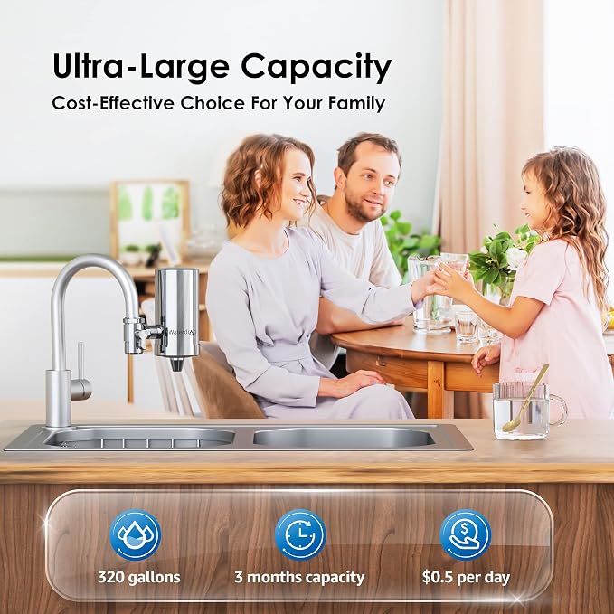 Waterdrop FC-06 Water Filter for Sink Faucet, 360° Rotating Stainless Steel - Image 8