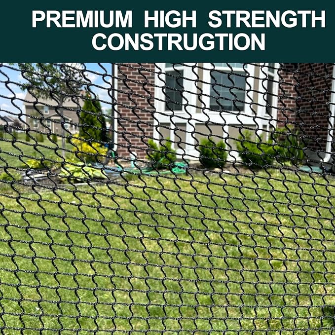 Sports Netting,Golf Practice Net Hitting Net with 33Feet Nylon Rope Also for Baseball, Hockey, Soccer, LAX and More - 10x10ft/10x15ft/10x20ft/10x25ft/10x30ft/10x40ft/10x50ft