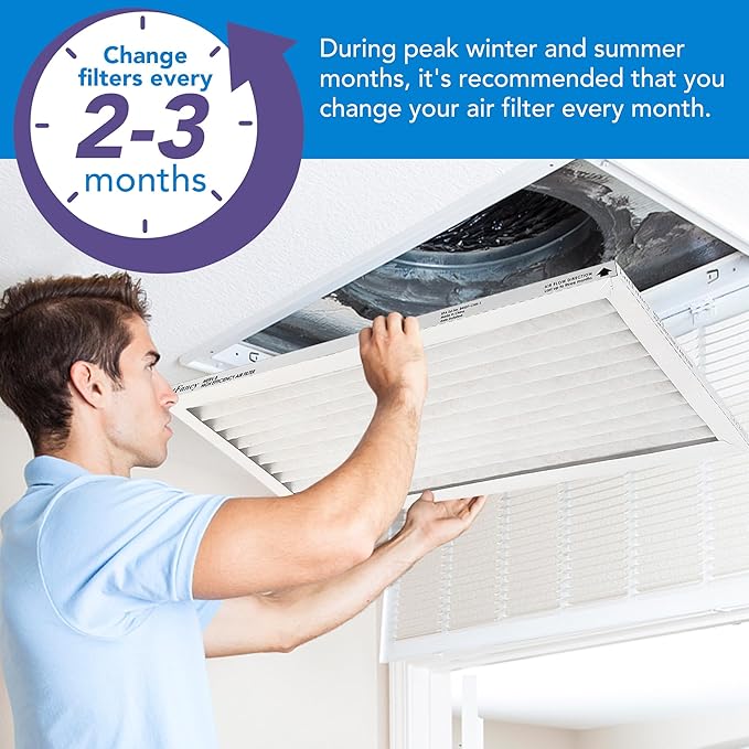 LotFancy 20x25x1 Air Filter MERV 11 Pet Smoke Allergens Defense (4-Pack) Pleated HVAC Furnace Air Filters, Replacement for Home AC & Heating Systems, Actual Size: 19.75" x 24.75" x 0.75"