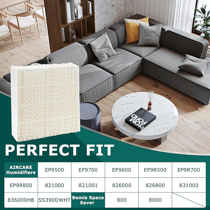 TOMOON 1043 Super Wick Humidifier Filter - Replacement for Essick Air Aircare 831000 EP9500 EP9800 836000HB and Spacesaver 800 8000 Series humidifier