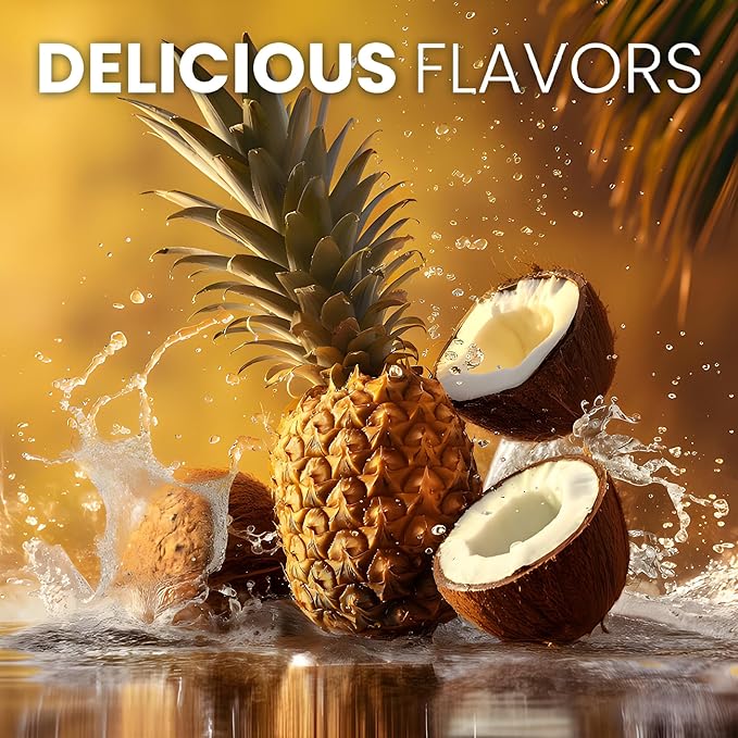 Keto Vitals Electrolytes Powder - Sugar Free Keto Electrolytes Powder with Potassium, Magnesium, Sodium, & Calcium - No Sugar Electrolyte Drink Mix & Hydration Powder, 60 Servings, Pineapple Coconut-FlexoryFit
