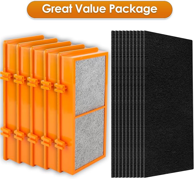 (15 Pack) AER1 Filter 5 HEPA Filters + 10 Carbon Booster Filters Compatible With Holmes AER1 Type Total Air Filter HAPE30AS-Smoke Grabber Filter, True HEPA Filter, Replacement Filter Accessories