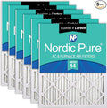 Nordic Pure 20x25x1 Pleated Air Filters MERV 14 Plus Carbon 6 Pack by NordicPure