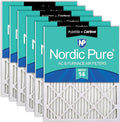 Nordic Pure 12x12x1 (11 3/4 x 11 3/4 x 3/4) Pleated Air Filters MERV 14 Plus Carbon 6 Pack