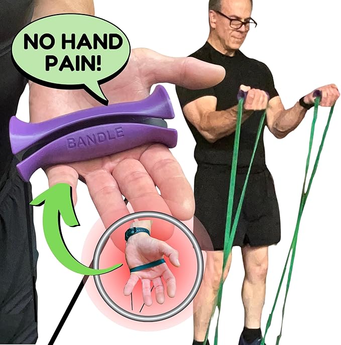 Bandle™ - True Ergonomic Handles for Resistance Bands | Unleash The Full Potential of Pain-Free, Full-Body Workouts | Durable & Comfortable for High-Intensity Training (2 Handles)-FlexoryFit
