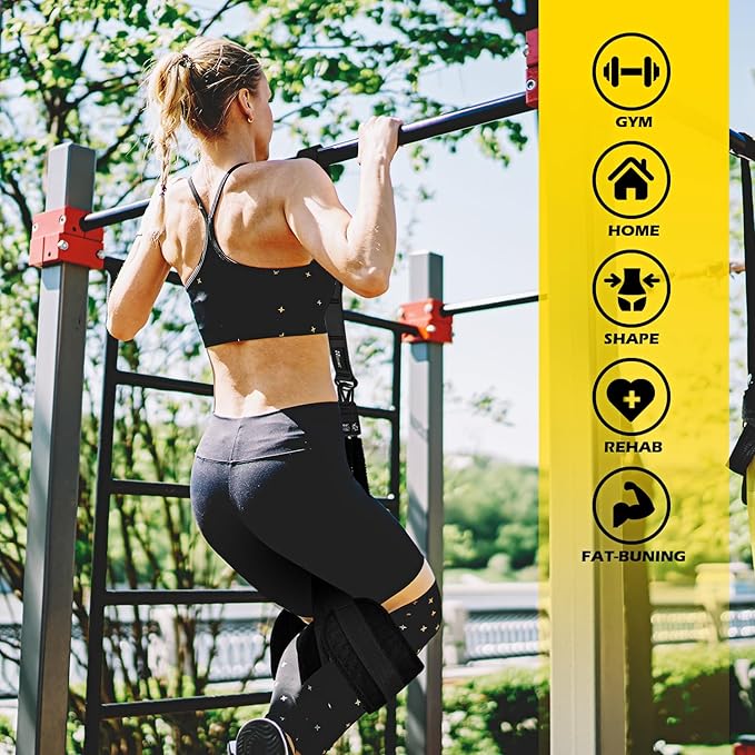 Pull Up Assistance Bands, Adjustable Heavy Duty Resistance Band for Pull Up, 3 Pull Up Bands, Comfortable Fabric Feet/Knee Rest, Assistance Bands for Pull-Up, Home Fitness, Body Stretching-FlexoryFit