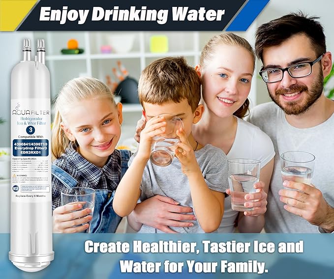 FILTER3 4396841 Refrigerator Water Filter Replacement Compatible with 4396841 4396710 EDR3RXD1 EDR3RXD1B Filter 3 P1WB2 P2RFWG2, 46-9030, Pur W10121145 W10121146 (2-PACK)