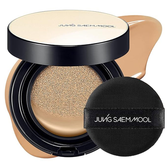 JUNG SAEM MOOL Essential Skin Nuder Cushion 25W Latte 0.49 Fl Oz, No Refill, Natural Radiant Finish Cushion Foundation with Buildable Coverage, Lightweight Texture, Korean Foundation Makeup-FlexoryFit