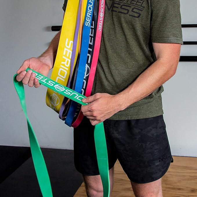 Serious Steel Fitness 32" Resistance Training Bands (Portable Exercise Band System Training Bands- Great for Individuals Under 5'10")-FlexoryFit
