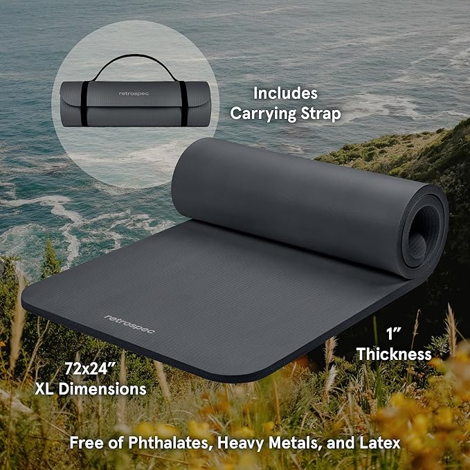 Retrospec Solana 1 inch Yoga Mat-FlexoryFit