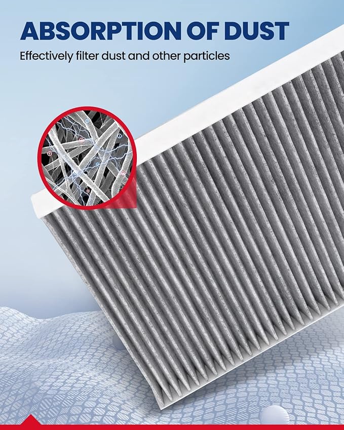 KAX Cabin Air Filter, CF11664 Replacement for Sorento 2011-2015, Santa Fe 2009-2011, w/Activated Carbon Passenger Compartment Air Filter