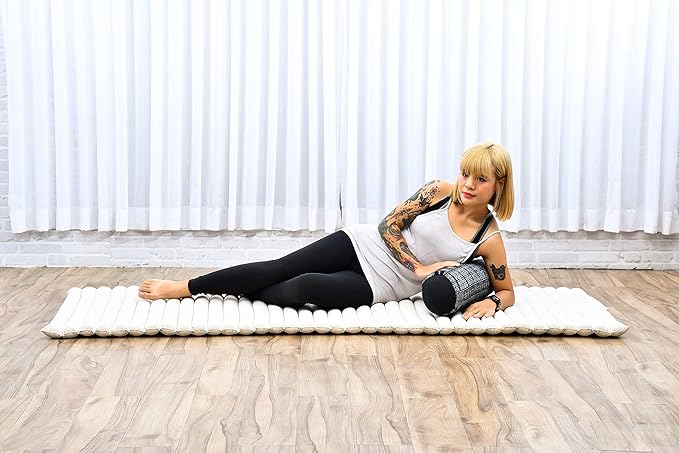 Leewadee Small Yoga Bolster – Shape-Retaining Cervical Neck Roll, Tube Pillow for Comfortable Reading, Kapok Filling, 22 x 6 x 6 inches-FlexoryFit