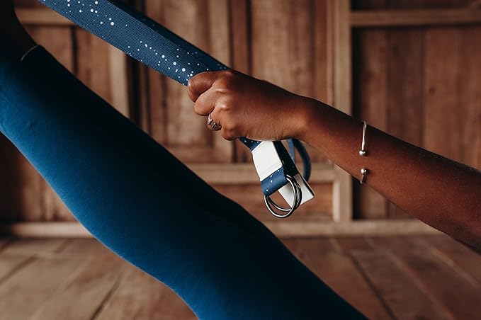 yogadesignlab YOGA DESIGN LAB | The Yoga Strap | Luxurious, Extra Long, Super Soft, Eco Printed | Studio Quality, Adjustable | Safely Stretch Further and Hold Longer | 8 ft Long-FlexoryFit