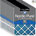 Nordic Pure 20x25x1 (19 1/2 x 24 1/2 x 3/4) Pleated Air Filters MERV 7 Plus Carbon 12 Pack