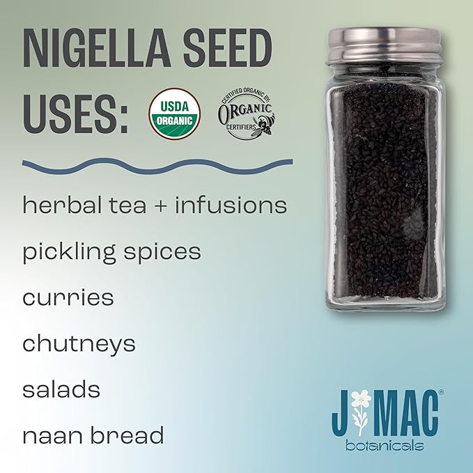 J Mac Botanicals, Organic Nigella Seeds (1 Pound), USDA Certified, black cumin seed, Nigella Sativa, Kalonji Seeds-FlexoryFit