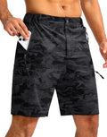 Pudolla Men's Hiking Cargo Shorts 9" Lightweight Outdoor Work Shorts for Men Travel Golf Camping Casual with 5 Zipper Pockets