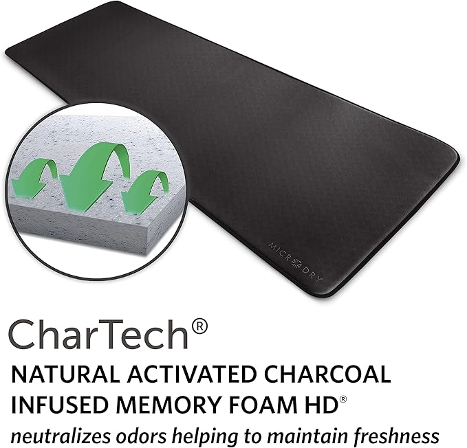 MICRODRY Deluxe Fitness Exercise Yoga Mat for Home & Gym, Extra Thick for High Impact Training, Multi Layered Skid Resistant Surface, Odor Neutralizing with Carrying Strap-FlexoryFit