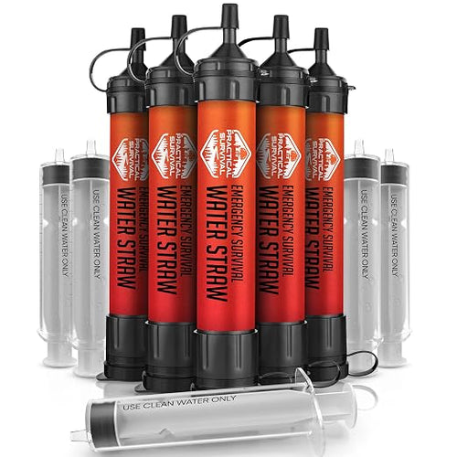 5 High-Capacity Emergency Water Straws – Lightweight, 1800-gallon Filters by PracticalSurvival