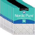 Nordic Pure 16x25x1 Pleated Air Filters MERV 14 Plus Carbon 12 Pack by NordicPure