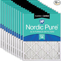 Nordic Pure 18x24x1 (17 1/2 x 23 1/2 x 3/4) Pleated Air Filters MERV 14 Plus Carbon 12 Pack