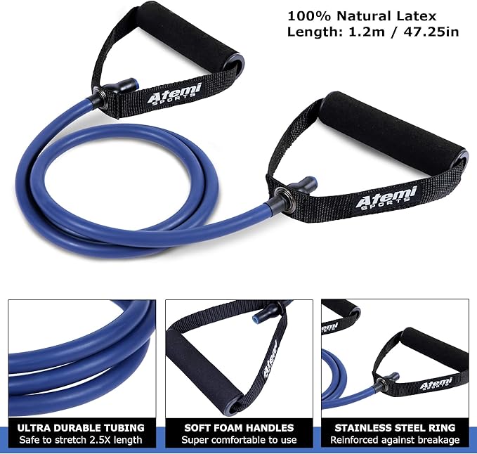Resistance Bands with Handles and Door Anchor, Gym Resistance Tubes for Strength Training, Exercise Bands for Working Out, Physical Therapy, Home Workouts, Pilates & Crossfit-FlexoryFit