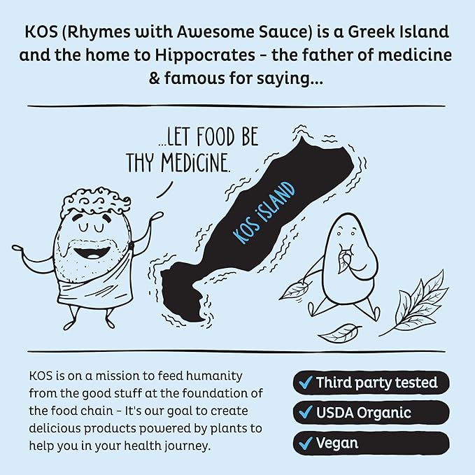 KOS Plant Based Protein Powder, Blueberry Muffin - Organic Pea Protein Superfood with Spirulina and Immune Support Blend. Soy, Gluten, Dairy Free - Vegan Meal Replacement for Women & Men - 15 Servings-FlexoryFit