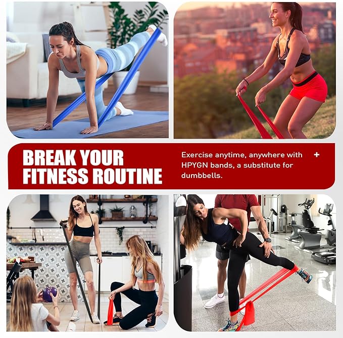 Resistance Bands, Exercise Bands, Physical Therapy Bands for Strength Training, Yoga, Pilates, Stretch Elastic Band with Different Strengths, Workout Bands for Home Gym-FlexoryFit