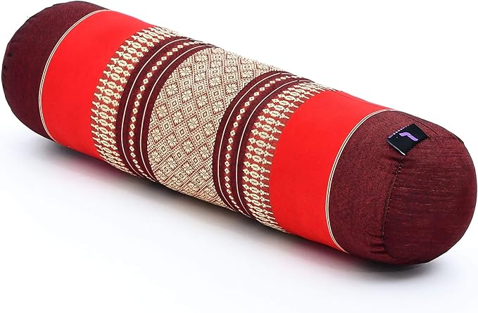 Leewadee Small Yoga Bolster – Shape-Retaining Cervical Neck Roll, Tube Pillow for Comfortable Reading, Kapok Filling, 22 x 6 x 6 inches-FlexoryFit
