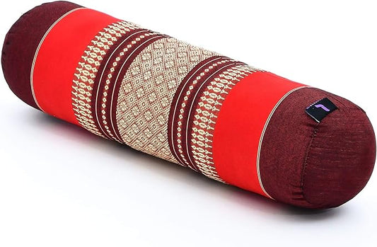 Leewadee Small Yoga Bolster – Shape-Retaining Cervical Neck Roll, Tube Pillow for Comfortable Reading, Kapok Filling, 22 x 6 x 6 inches-FlexoryFit