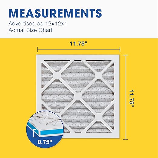 Aerostar 12x12x1 MERV 11 - 4 Count - Pleated Furnace & Air Conditioner Filters - Removes Dust Mites, Cold & Flu Germs, Lint, Mold, Pet Dander, Allergy-Causing Pollen, Smog & Smoke